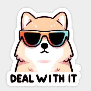 Shiba Inu's Cool Attitude to Life's Hurdles Sticker